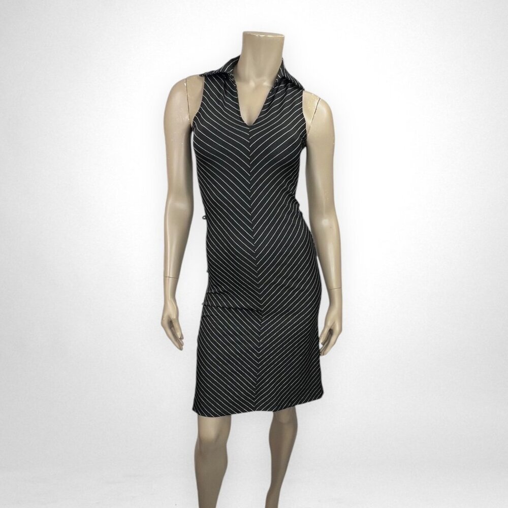 Vintage PROPOSE USA Medium Sleeveless Pinstripe Dress‎